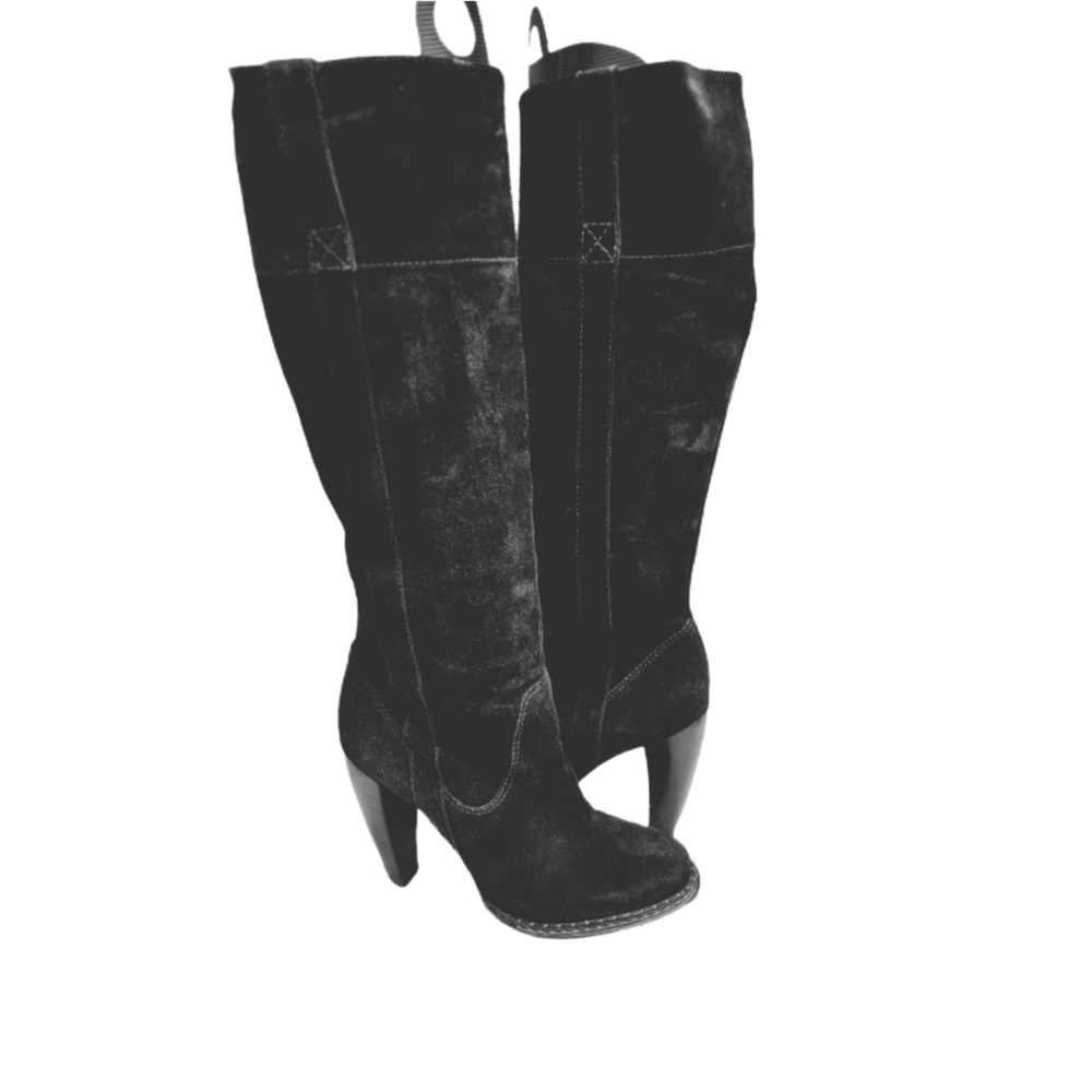 KORS MICHAEL KORS BLACK SUEDE PLATFORM DESIGNER BOOTS SIZE 8.5 - Picture 6 of 10